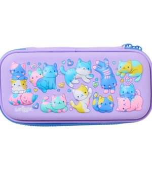 Smiggle - 3D Kabartmalı Hardtop Lilak Küçük Kalem Kutusu