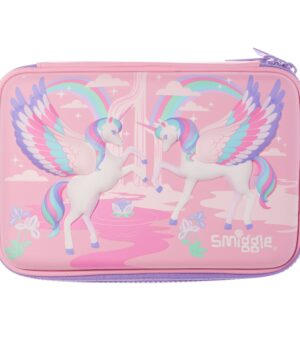 Smiggle - 3D Kabartmalı Hardtop Pembe Unicornlar Kalem Kutusu