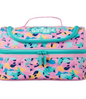 Smiggle - Çift Katlı Mavi Kedişler Beslenme Çantası