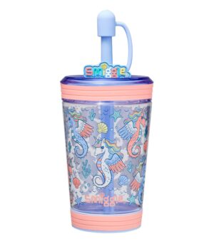 Smiggle - Deniz Atı Su Dökülmez Pipetli Bardak 580ML Suluk