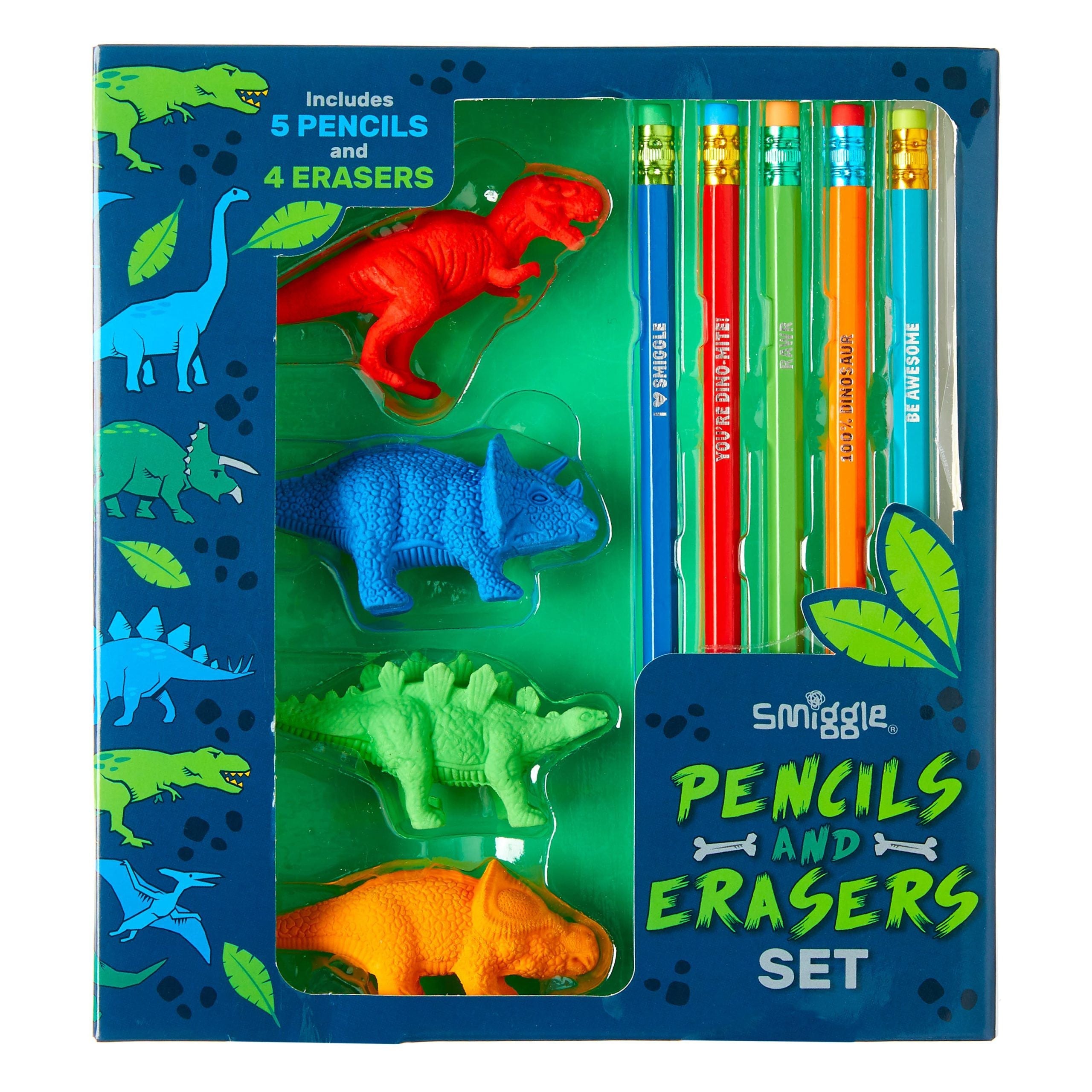 Smiggle - Dinozorlar Kalem ve Silgi Paketi - Görsel 2