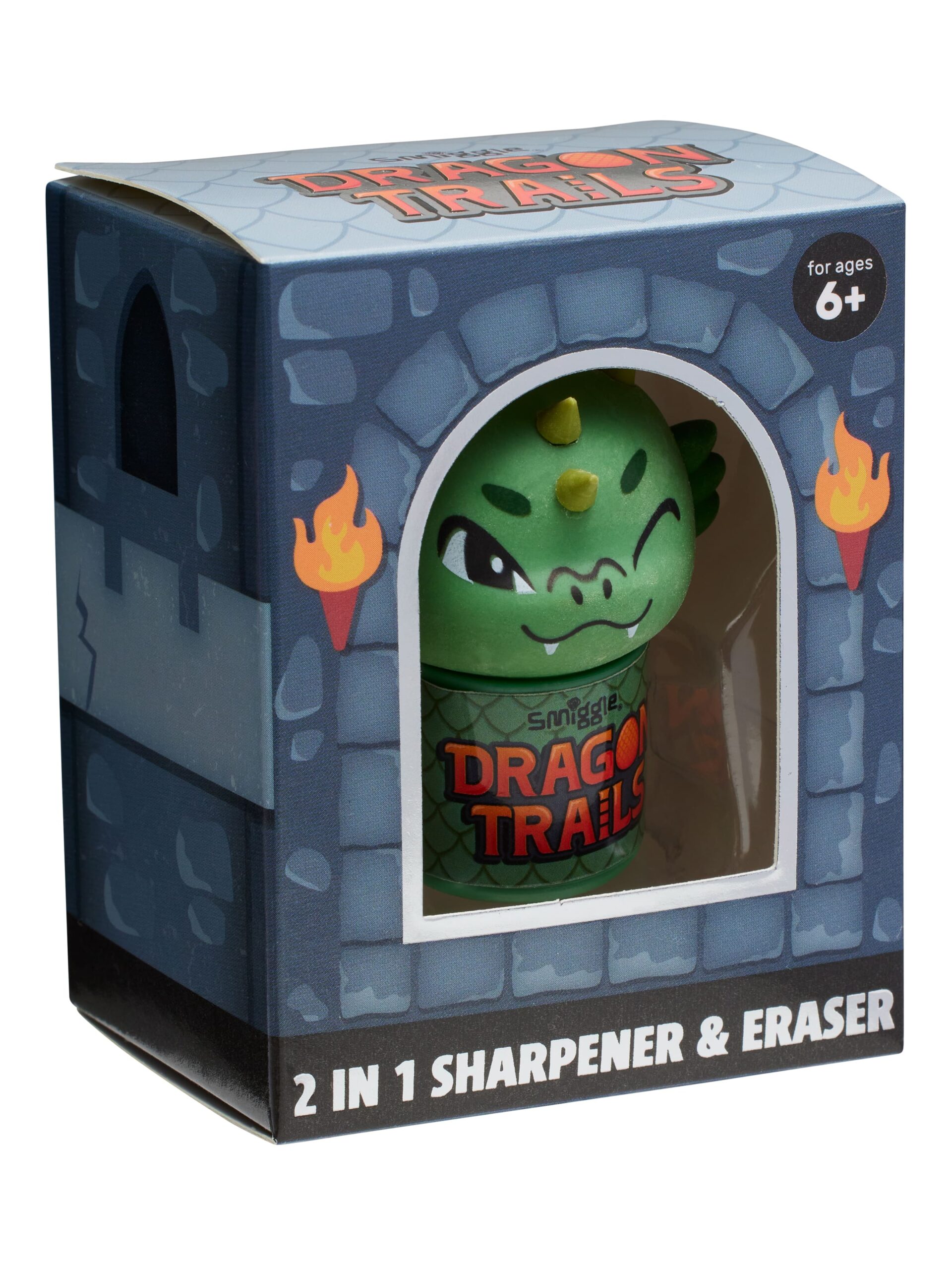 Smiggle - Dragon Trails 2'si 1 Arada Kalemtıraş ve Silgi