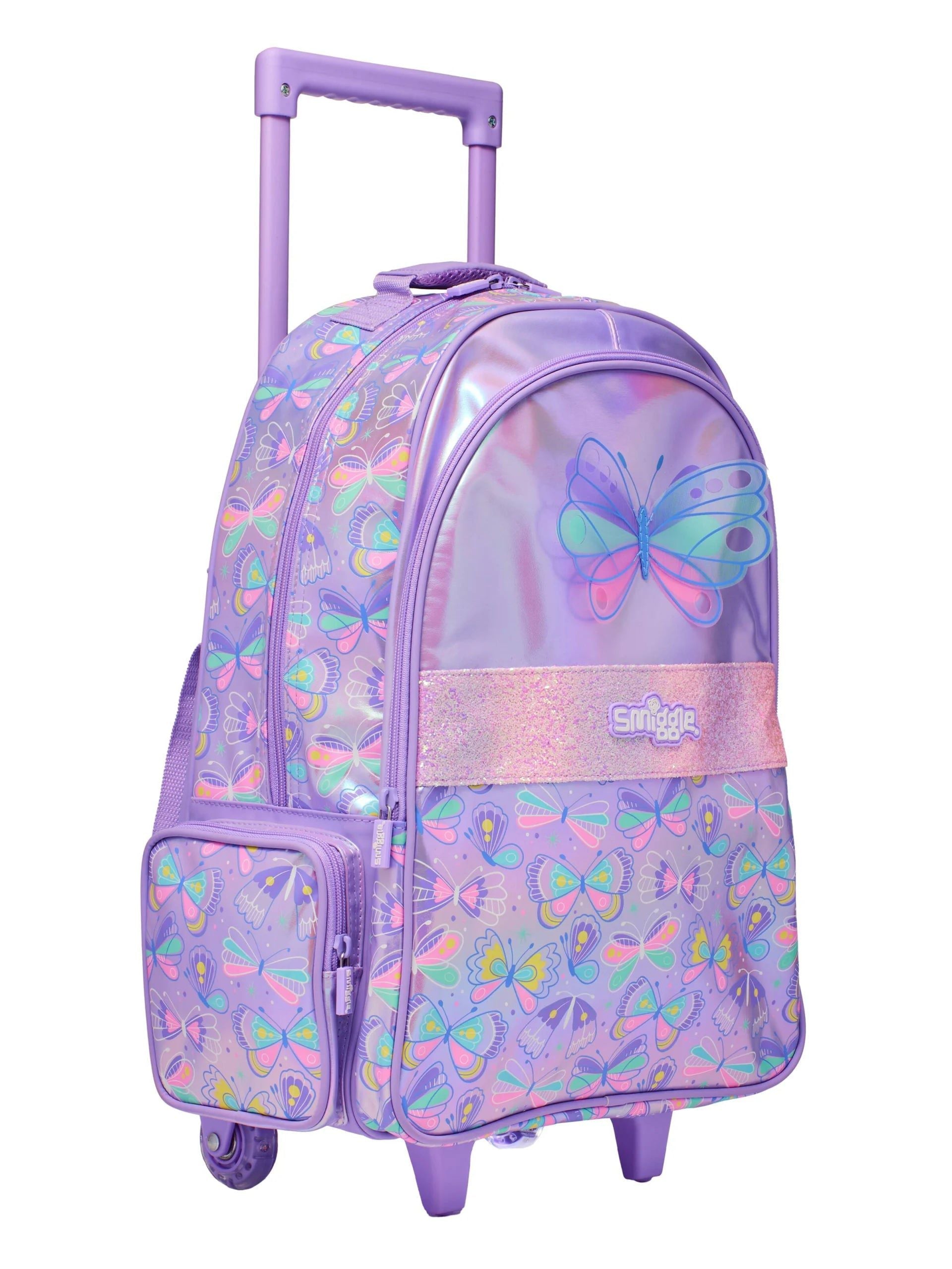 Smiggle – Flutter Çekçekli Işıklı Tekerlekli Çanta - Görsel 2