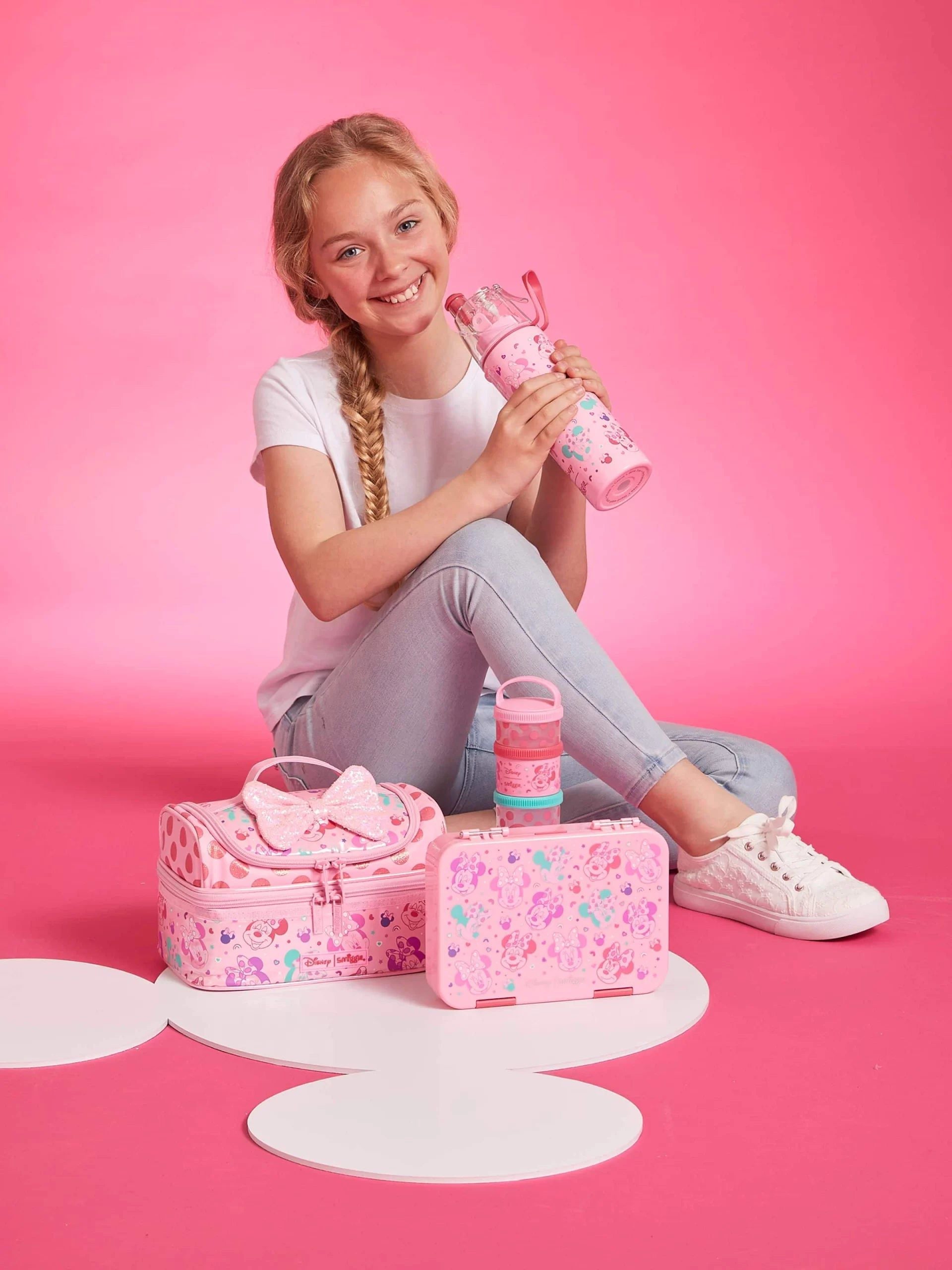 Smiggle - Minnie Mouse Su Püskürtmeli 500ML Çelik Matara - Görsel 4