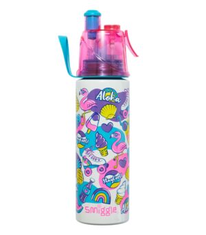 Smiggle - Ritz Spritz Su Püskürtmeli 500ML Paslanmaz Çelik Matara