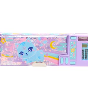 Smiggle - Tatlı Mavi Kedi Hesap Makineli Pop Out Otomatik Kalem Kutusu